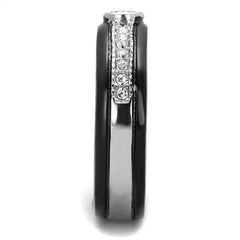 Jewellery Kingdom Ladies 5mm Band Bezel Cubic Zirconia Wedding No Tarnish Ring (Black) - Jewelry Rings - British D'sire