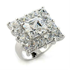 Jewellery Kingdom Ladies 9 Carat Stainless Steel Cz Silver Cocktail Statement Solitaire Ring - Mens Jewellery - British D'sire