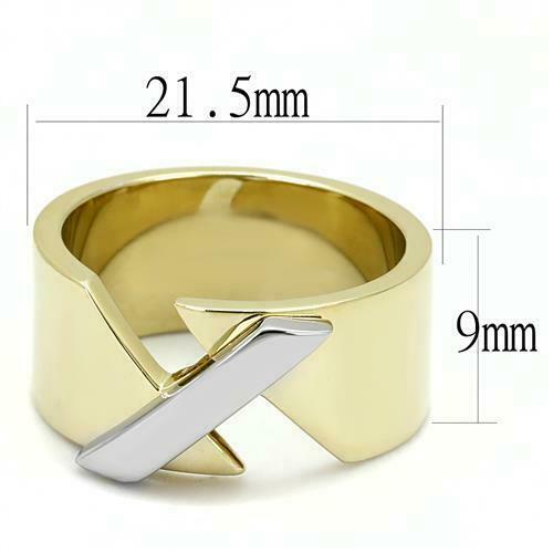 Jewellery Kingdom Ladies 9mm Band No Stone Stainless Steel 18kt Contemporary Ring (Gold) - Jewelry Rings - British D'sire