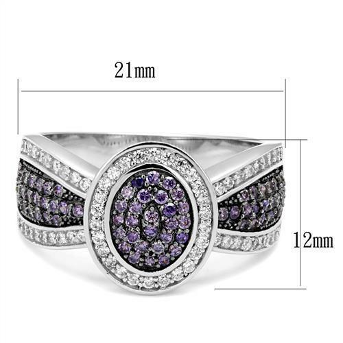 Jewellery Kingdom Ladies Amethyst Sterling Silver 925 Pave Dress Stamped Handmade Ring Purple s - Jewelry Rings - British D'sire