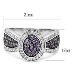 Jewellery Kingdom Ladies Amethyst Sterling Silver 925 Pave Dress Stamped Handmade Ring Purple s - Jewelry Rings - British D'sire