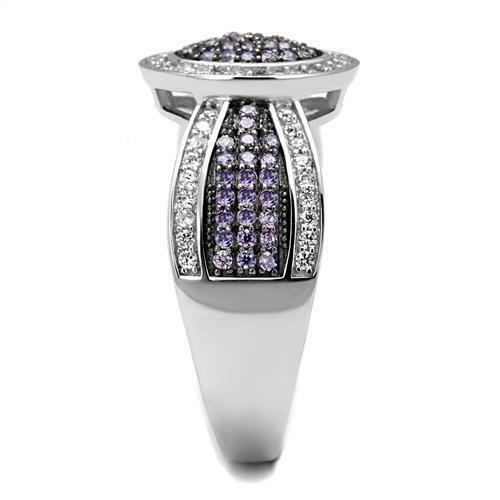 Jewellery Kingdom Ladies Amethyst Sterling Silver 925 Pave Dress Stamped Handmade Ring Purple s - Jewelry Rings - British D'sire