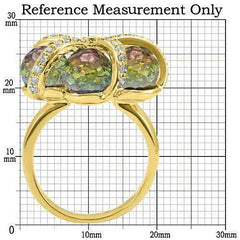 Jewellery Kingdom Ladies Aurora Borealis Statement Cocktail Ring (Gold) - Rings - British D'sire