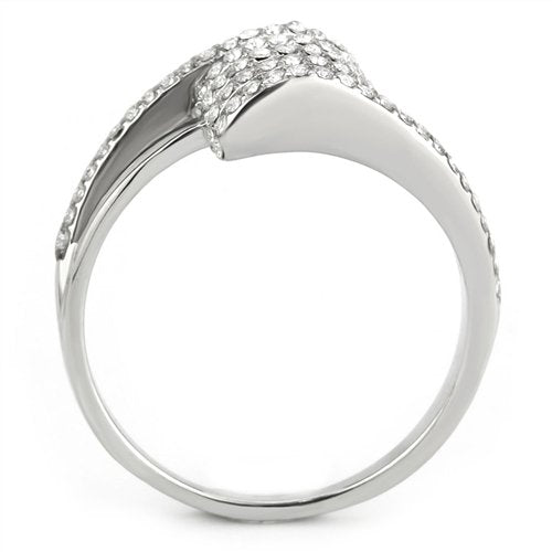 Jewellery Kingdom Ladies Band Pave Cz Elegant Sparkling Stainless Steel Ring (Silver) - Jewelry Rings - British D'sire