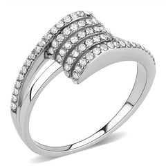 Jewellery Kingdom Ladies Band Pave Cz Elegant Sparkling Stainless Steel Ring (Silver) - Jewelry Rings - British D'sire