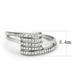 Jewellery Kingdom Ladies Band Pave Cz Elegant Sparkling Stainless Steel Ring (Silver) - Jewelry Rings - British D'sire