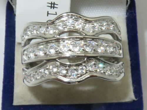 Jewellery Kingdom Ladies Band Sterling Silver Pave 8mm Wide Cubic Zirconia Eternity Ring - Jewelry Rings - British D'sire