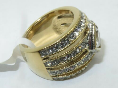 Jewellery Kingdom Ladies Bezel Dome Cubic Zirconia Comfort Sparkling Dress Ring (Gold) - Jewelry Rings - British D'sire