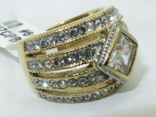 Jewellery Kingdom Ladies Bezel Dome Cubic Zirconia Comfort Sparkling Dress Ring (Gold) - Jewelry Rings - British D'sire