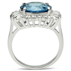 Jewellery Kingdom Ladies Blue Topaz Oval Baguettes 9k Cocktail Ring (Silver) - Rings - British D'sire