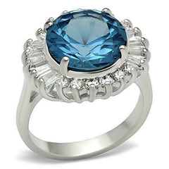 Jewellery Kingdom Ladies Blue Topaz Oval Baguettes 9k Cocktail Ring (Silver) - Rings - British D'sire