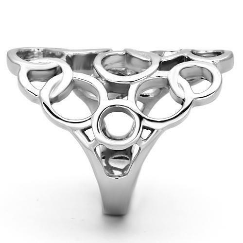 Jewellery Kingdom Ladies Circles No Stone Stainless Steel Flat Contemporary Ring (Silver) - Jewelry Rings - British D'sire