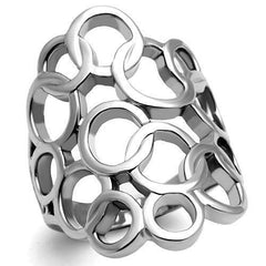 Jewellery Kingdom Ladies Circles No Stone Stainless Steel Flat Contemporary Ring (Silver) - Jewelry Rings - British D'sire