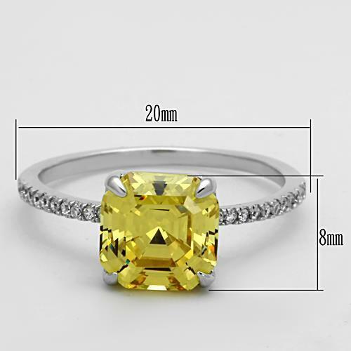 Jewellery Kingdom Ladies Citrine Asscher Ct Sterling Engagement Solitaire 2 Carat Ring (Silver) - Jewelry Rings - British D'sire