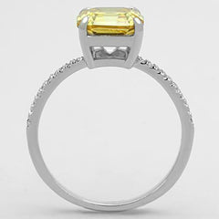 Jewellery Kingdom Ladies Citrine Asscher Ct Sterling Engagement Solitaire 2 Carat Ring (Silver) - Jewelry Rings - British D'sire