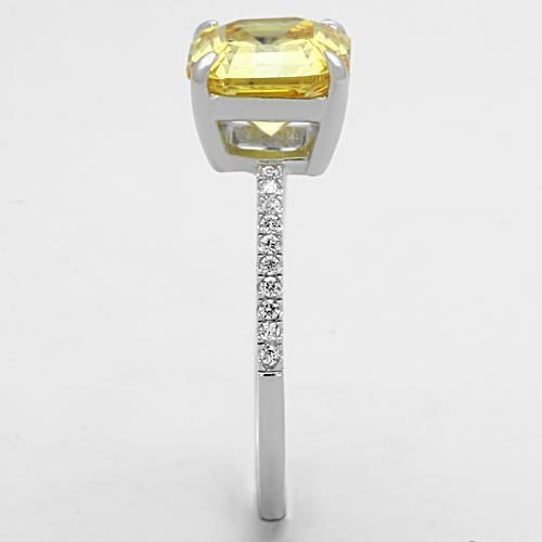 Jewellery Kingdom Ladies Citrine Asscher Ct Sterling Engagement Solitaire 2 Carat Ring (Silver) - Jewelry Rings - British D'sire