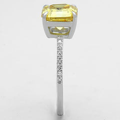 Jewellery Kingdom Ladies Citrine Asscher Ct Sterling Engagement Solitaire 2 Carat Ring (Silver) - Jewelry Rings - British D'sire