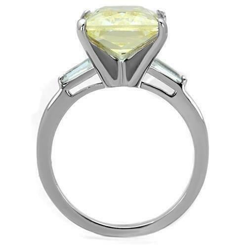 Jewellery Kingdom Ladies Citrine Emerald Cut Cubic Zirconia Stainless Steel 11 Carat Baguettes Ring - Jewelry Rings - British D'sire