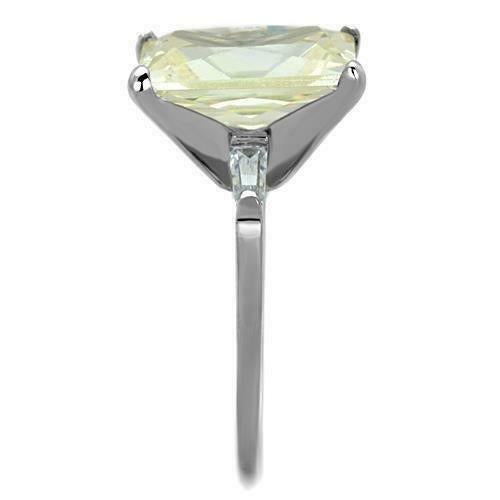 Jewellery Kingdom Ladies Citrine Emerald Cut Cubic Zirconia Stainless Steel 11 Carat Baguettes Ring - Jewelry Rings - British D'sire