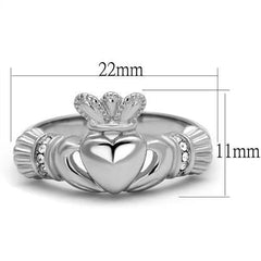 Jewellery Kingdom Ladies Claddagh Stainless Steel Celtic Irish No Stone Band Ring (Silver) - Jewelry Rings - British D'sire