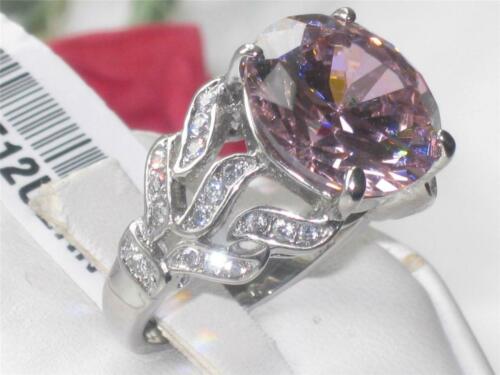 Jewellery Kingdom Ladies Cocktail Cz Stainless Steel Solitaire 10 Carat Sapphire Ring (Pink) - Jewelry Rings - British D'sire