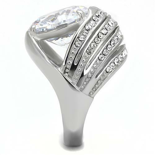 Jewellery Kingdom Ladies Cocktail Dome 7K Stainless Steel Ring (Silver) - Rings - British D'sire