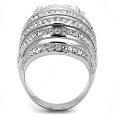 Jewellery Kingdom Ladies Cocktail Dome 7K Stainless Steel Ring (Silver) - Rings - British D'sire