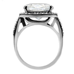 Jewellery Kingdom Ladies Cocktail Silver Cubic Zirconia Stainless Steel Silver Ring - Jewelry Rings - British D'sire