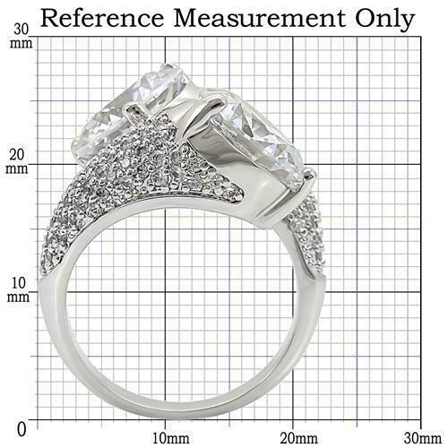 Jewellery Kingdom Ladies Cocktail Statement Rhodium Double Solitaires 9 Carat Ring (Silver) - Jewelry Rings - British D'sire