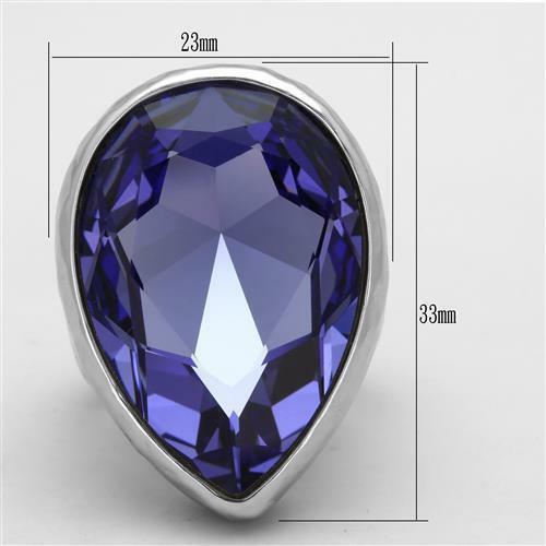 Jewellery Kingdom Ladies Cocktail Tanzanite Purple 25 Carat Stainless Steel Bezel Ring - Jewelry Rings - British D'sire