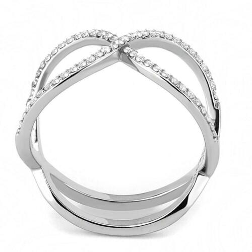 Jewellery Kingdom Ladies Crossover Band Ring (Silver) - Rings - British D'sire