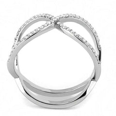 Jewellery Kingdom Ladies Crossover Band Ring (Silver) - Rings - British D'sire