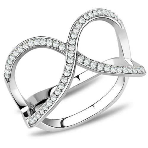 Jewellery Kingdom Ladies Crossover Band Ring (Silver) - Rings - British D'sire