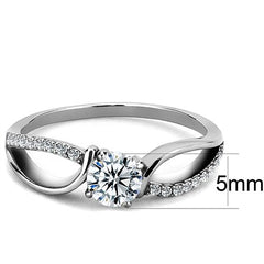 Jewellery Kingdom Ladies Crossover Solitaire Accents 2K Ring Silver - Rings - British D'sire