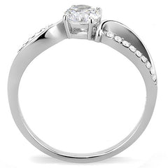 Jewellery Kingdom Ladies Crossover Solitaire Accents 2K Ring Silver - Rings - British D'sire