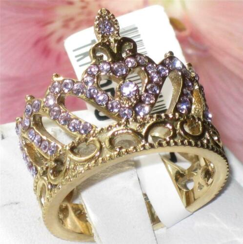 Jewellery Kingdom Ladies Crown Light Amethyst Purple Cocktail Ring (Gold) - Rings - British D'sire