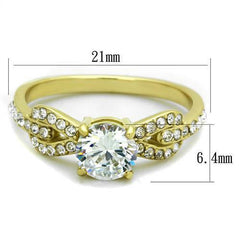 Jewellery Kingdom Ladies Cubic Zirconia 1 Carat 18kt Steel Pretty Pave Elegant Sparkling Ring (Gold) - Jewelry Rings - British D'sire