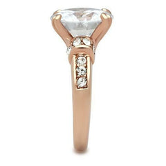 Jewellery Kingdom Ladies Cubic Zirconia 8CT Solitaire Accents Sparkling Realistic Ring (Clear & Rose Gold) - Jewelry Rings - British D'sire