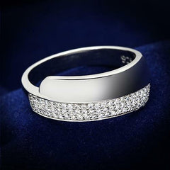 Jewellery Kingdom Ladies Cubic Zirconia Band 8mm Eternity Wedding Ring (Sterling Silver) - Jewelry Rings - British D'sire