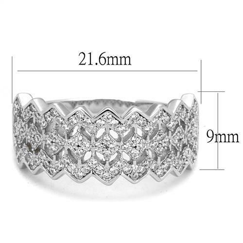 Jewellery Kingdom Ladies Cubic Zirconia Sterling Silver Band Eternity Micro Pave Sparkling Ring (Silver) - Jewelry Rings - British D'sire