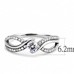 Jewellery Kingdom Ladies Cz 1.35 Carat Elegant Crossover Stainless Steel Silver Ring - Jewelry Rings - British D'sire