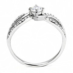 Jewellery Kingdom Ladies Cz 1.35 Carat Elegant Crossover Stainless Steel Silver Ring - Jewelry Rings - British D'sire