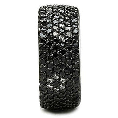 Jewellery Kingdom Ladies Cz 9mm Band Full Eternity Chunky Black Ring - Jewelry Rings - British D'sire