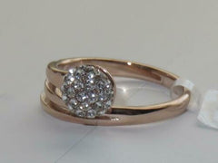 Jewellery Kingdom Ladies Cz Ball Steel Band Swirl Dress Unique Rose Gold Ring - Jewelry Rings - British D'sire