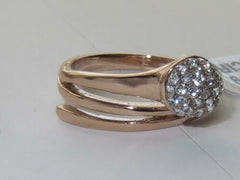 Jewellery Kingdom Ladies Cz Ball Steel Band Swirl Dress Unique Rose Gold Ring - Jewelry Rings - British D'sire