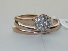 Jewellery Kingdom Ladies Cz Ball Steel Band Swirl Dress Unique Rose Gold Ring - Jewelry Rings - British D'sire