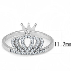 Jewellery Kingdom Ladies Cz Band Crown Teira Stainless Steel Pave Sparkling Pretty Ring (Silver) - Jewelry Rings - British D'sire