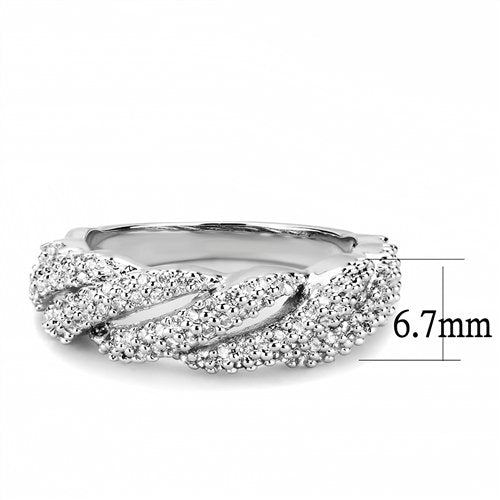 Jewellery Kingdom Ladies Cz Band Ring Pave Silver Rhodium Eternity Clear Super - Jewelry Rings - British D'sire