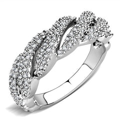 Jewellery Kingdom Ladies Cz Band Ring Pave Silver Rhodium Eternity Clear Super - Jewelry Rings - British D'sire