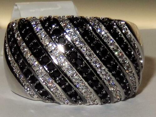 Jewellery Kingdom Ladies Cz Clear Comfort Cocktail Realistic Ring White Silver Black - Jewelry Rings - British D'sire